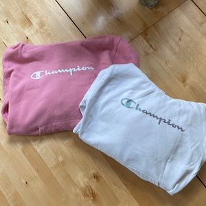 EUC lot of 2 girls’ Champion hoodies size XL